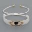 Fashion White Rice Beads Woven Eye Contrast Bracelet