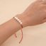 Fashion Red Copper Beads Pearl Beaded Cord Bracelet