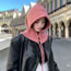 Fashion Beige Cotton Polyester Knitted Scarf Integrated Hood