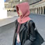Fashion Pink Cotton Polyester Knitted Scarf Integrated Hood