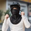 Fashion Black Polyester Drawstring Protective Mask Neck Hood Hood