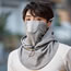 Fashion Light Gray Polyester Drawstring Protective Mask Neck Hood Hood