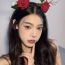 Fashion Red Colorful Simulated Flower Antler Headband