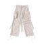 Fashion Apricot Multi-pocket Drawstring Cargo Straight-leg Trousers