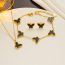 Fashion Gold Earrings Black Shell Titanium Steel Shell Butterfly Earrings