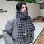 Fashion Coffee Cotton Checked Patchwork Fringed Scarf