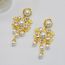 Fashion Gold Alloy Diamond And Pearl Geometric Earrings