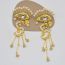 Fashion Gold Alloy Pearl Eye Tassel Earrings