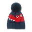 Fashion Navy Blue Acrylic Dinosaur Embroidered Protective Knitted Children's Beanie