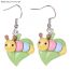Fashion Pink Butterfly Resin Geometric Cartoon Insect Earrings