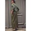 Fashion Green Faux Leather Workwear Large Pocket Skirt