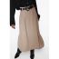 Fashion Khaki Polyester Pleated Wide Hem Skirt
