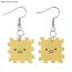 Fashion Beige Resin Expression Small Puzzle Earrings