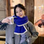Fashion Grey Polyester Color Block Patch Scarf