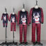 Fashion 7# Polyester Christmas Printed Crew Neck Top And Trousers Home Wear Set