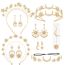 Fashion 2# Alloy Diamond Five-pointed Star Double Layer Headband Earrings Set