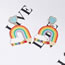 Fashion Rainbow Series Alloy Love Pencil Earrings With Rice Beads