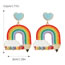 Fashion Rainbow Series Alloy Love Pencil Earrings With Rice Beads