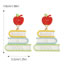 Fashion Color Alloy Book Apple Earrings With Rice Beads