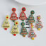 Fashion Color Alloy Beaded Christmas Tree Earrings