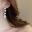 Fashion Gold Geometric Shaped Pearl Love Earrings