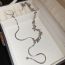 Fashion Silver Alloy Geometric Leaf Chain Snake Bone Chain Y-shaped Necklace