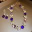 Fashion Gold-purple Pearls Geometric Pearl Round Glass Stud Earrings
