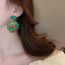 Fashion Green Love Lava Faced Skull Earrings