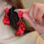 Fashion Gold-red Tassel Alloy Petal Earrings