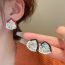Fashion Black-off-white-round Alloy Diamond Round Stud Earrings