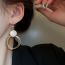 Fashion Ear Hook-gold Resin Diamond Round Resin Earrings