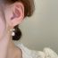 Fashion Ear Hook-gold (real Gold Plating) Geometric Zirconium Ball Bow Earrings