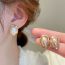 Fashion Gold Geometric Oval Pearl Stud Earrings