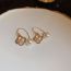 Fashion Ear Hook-gold (real Gold Plating) Geometric Diamond Flower Pearl Stud Earrings