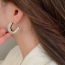 Fashion Coffee Color Resin Geometric C-shaped Earrings