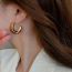 Fashion Coffee Color Resin Geometric C-shaped Earrings