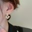 Fashion Gold (real Gold Plating) Geometric Diamond Love Stud Earrings