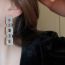 Fashion Silver Alloy Diamond Square Hollow Earrings