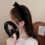 Fashion Hairband-black Bow Sequin Bow Flocked Wide-brimmed Headband