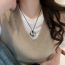 Fashion Necklace-black-transparent Color Alloy Love Leather Braided Necklace