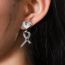 Fashion Silver Alloy Diamond Cross Love Earrings