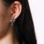 Fashion Silver Alloy Diamond Lava Geometric Stud Earrings