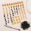 Fashion 87 Piece Set + 100pcs Rubber Band 5# Alloy Geometric Gravel Cross Five-pointed Star Leaf Braided Hair Button Set