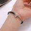 Fashion Silver Geometric Glass Bead Bracelet