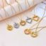 Fashion 5# Copper Diamond Geometric Love Necklace