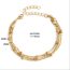 Fashion Gold Stainless Steel Geometric Ball Chain Multi-layer Bracelet