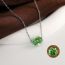 Fashion Black Glass Luminous Bead Chain Necklace Geometric Round Glazed Luminous Beads Men's Necklace