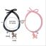 Fashion Black And Gray Rubber Band Rope Hand Strap A Pair Of Metal Dripping Puppy Magnetic Love Bracelets