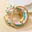 Fashion Five Piece Set Colorful Soft Clay Gold Beads Beaded Bracelet Set
