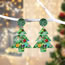 Fashion Green Acrylic Christmas Tree Earrings